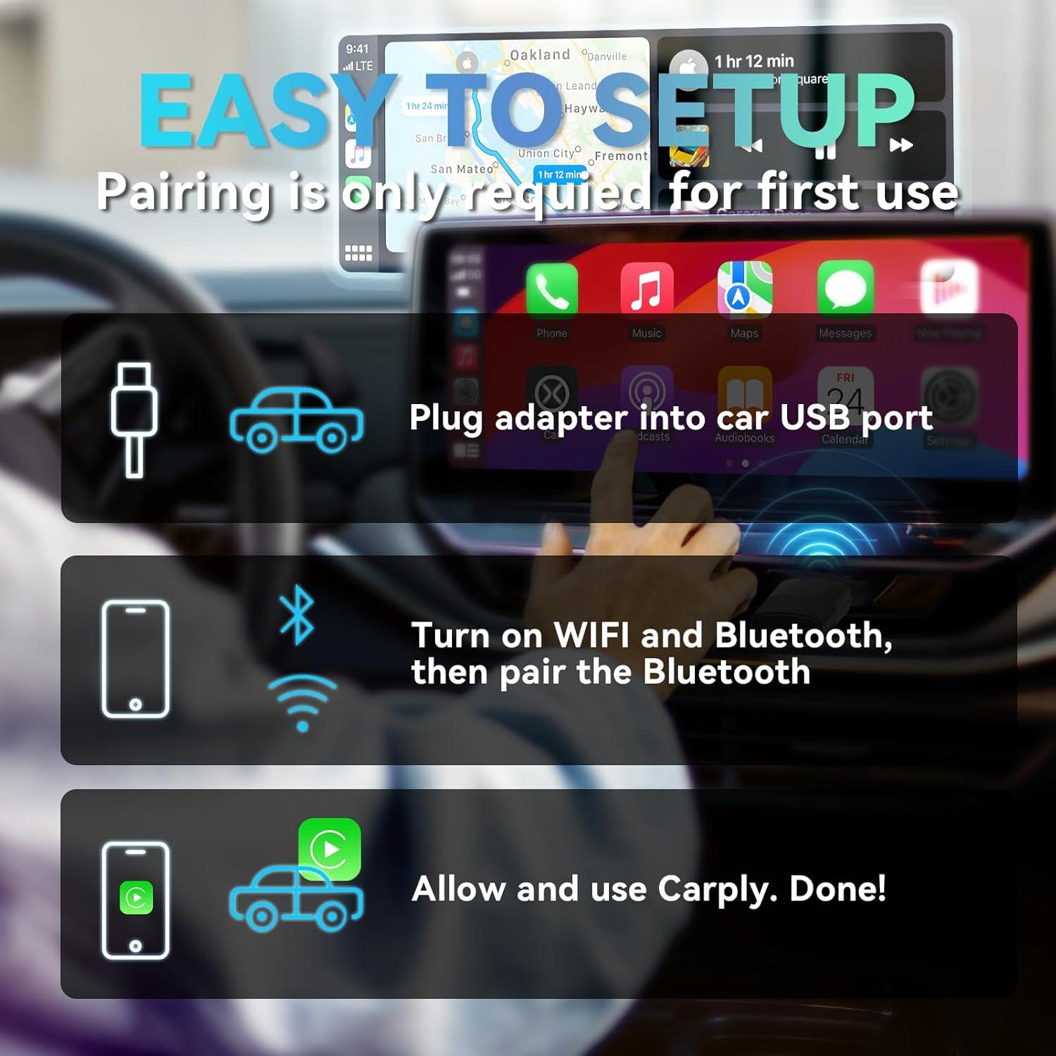(EXCLUSIVE PRICE)-MINI AI WIRELESS CARPLAY/ANDROID AUTO ADAPTER