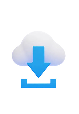 Cloud download icon symbol for Ottocast wireless CarPlay adapter software update and app installation