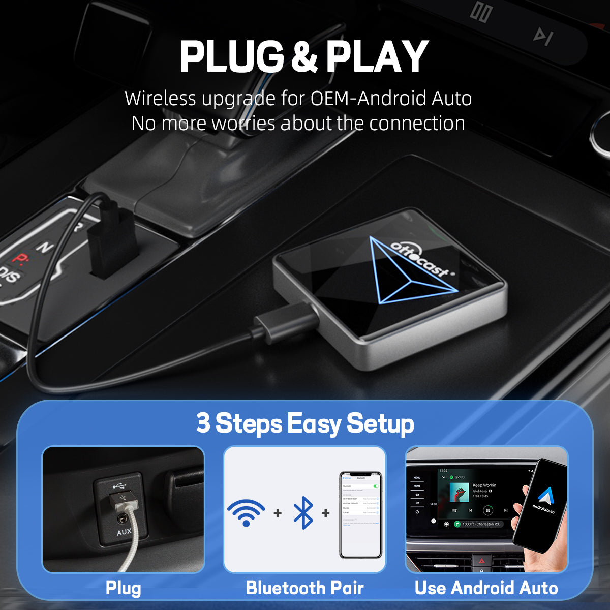 Adaptador Sem Fio A2Air Pro para Android Auto