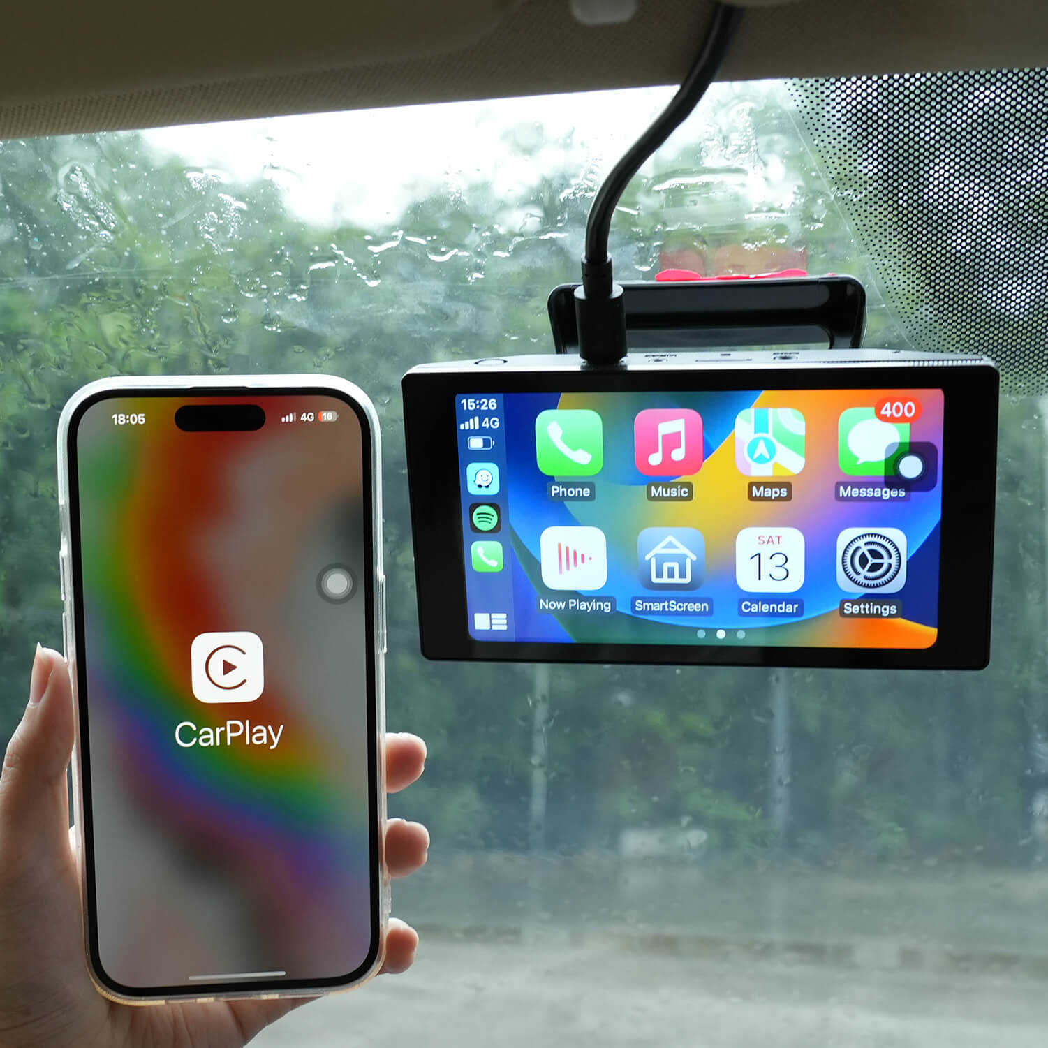 Portable 5" Apple CarPlay & Android Auto Car Touch Screen OTTOCAST