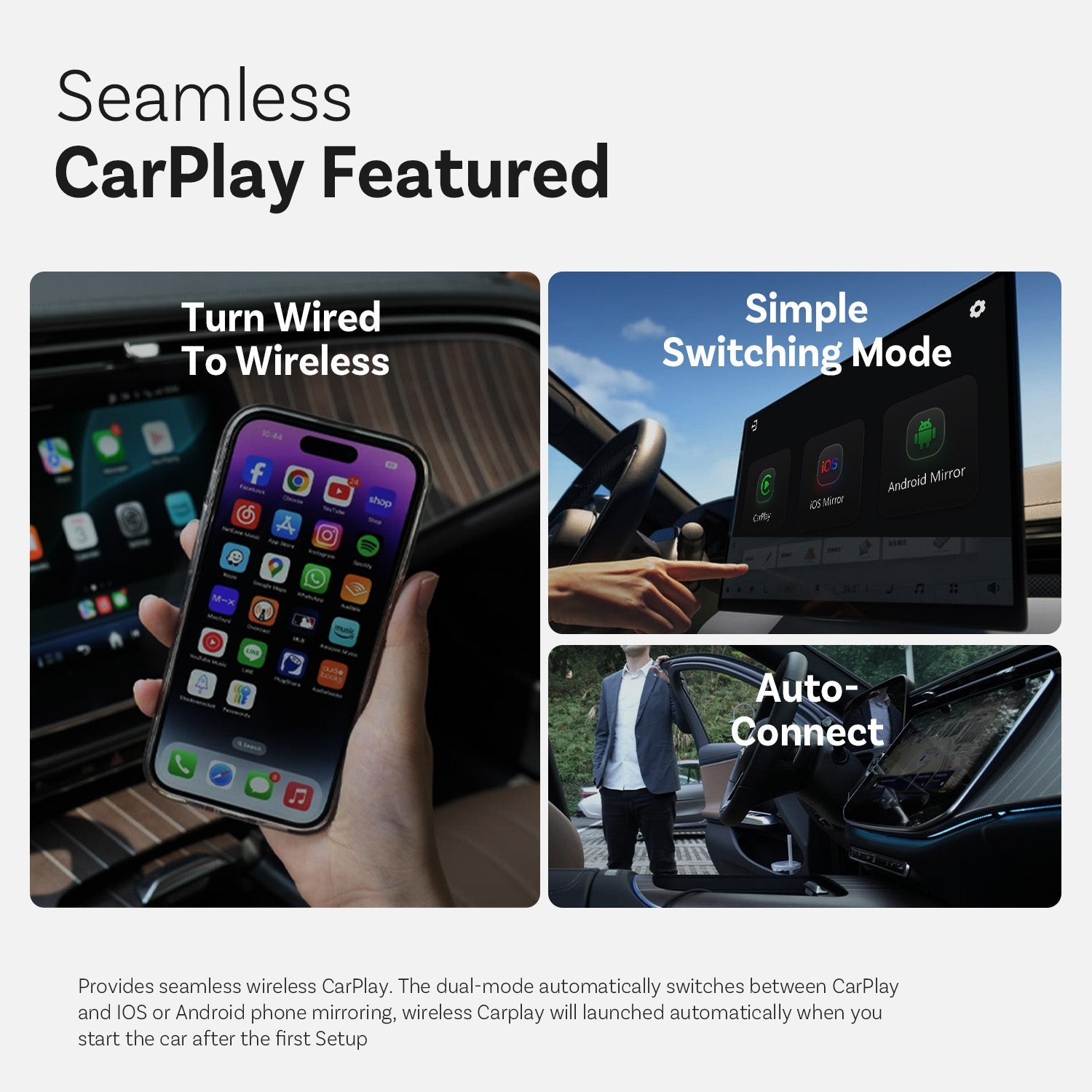Mirror Touch Wireless CarPlay Adapter