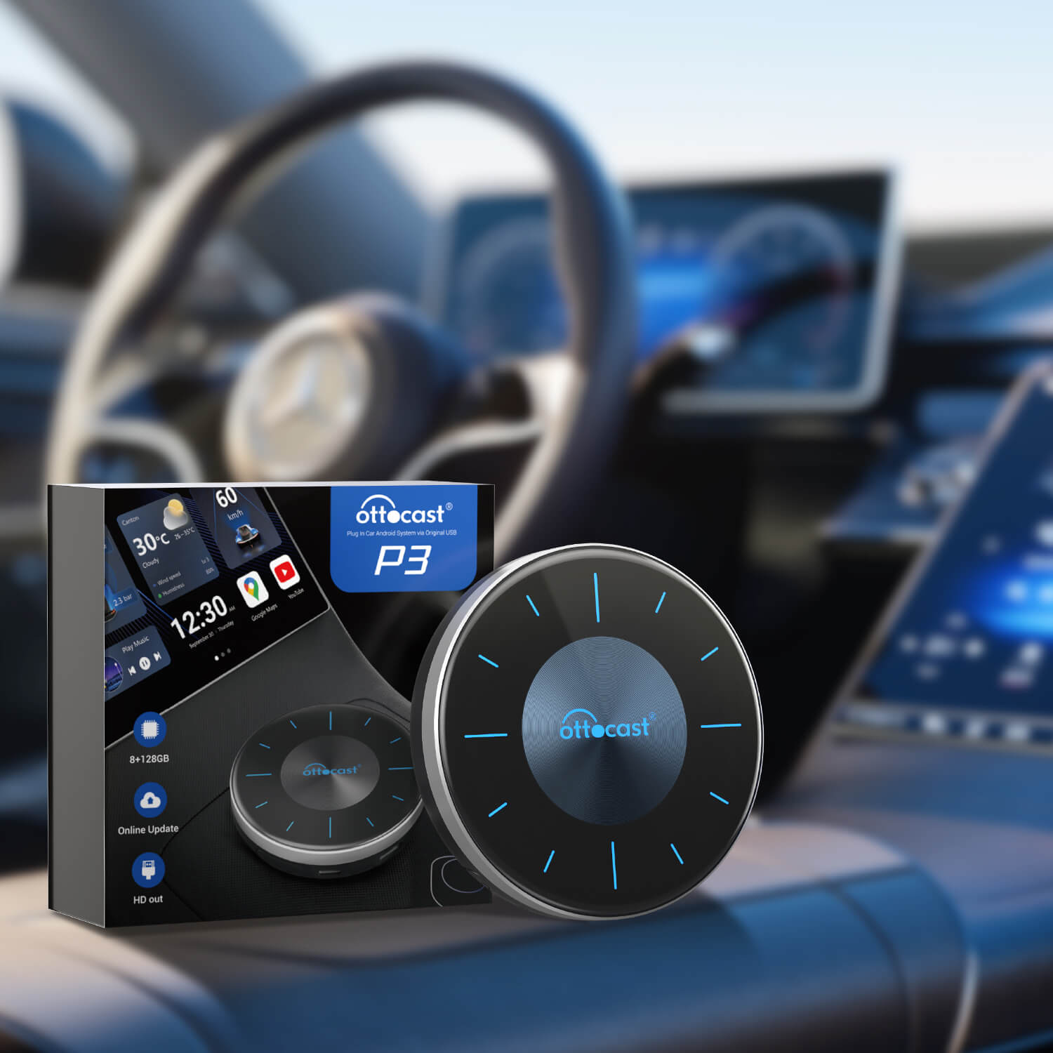 (Today Special Offer 26% OFF) OttoAibox P3 CarPlay AI Box