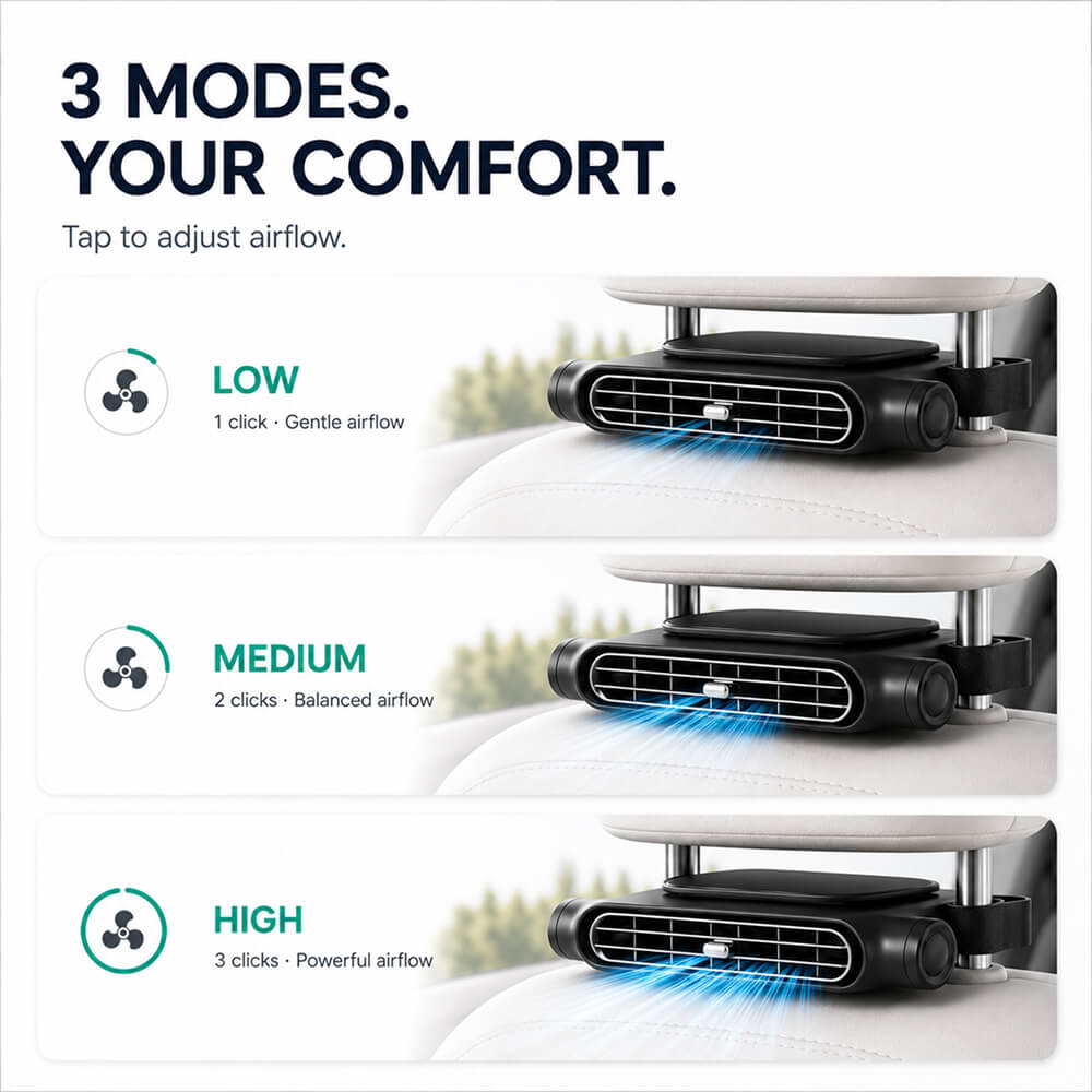 USB Car Headrest Cooling Fan