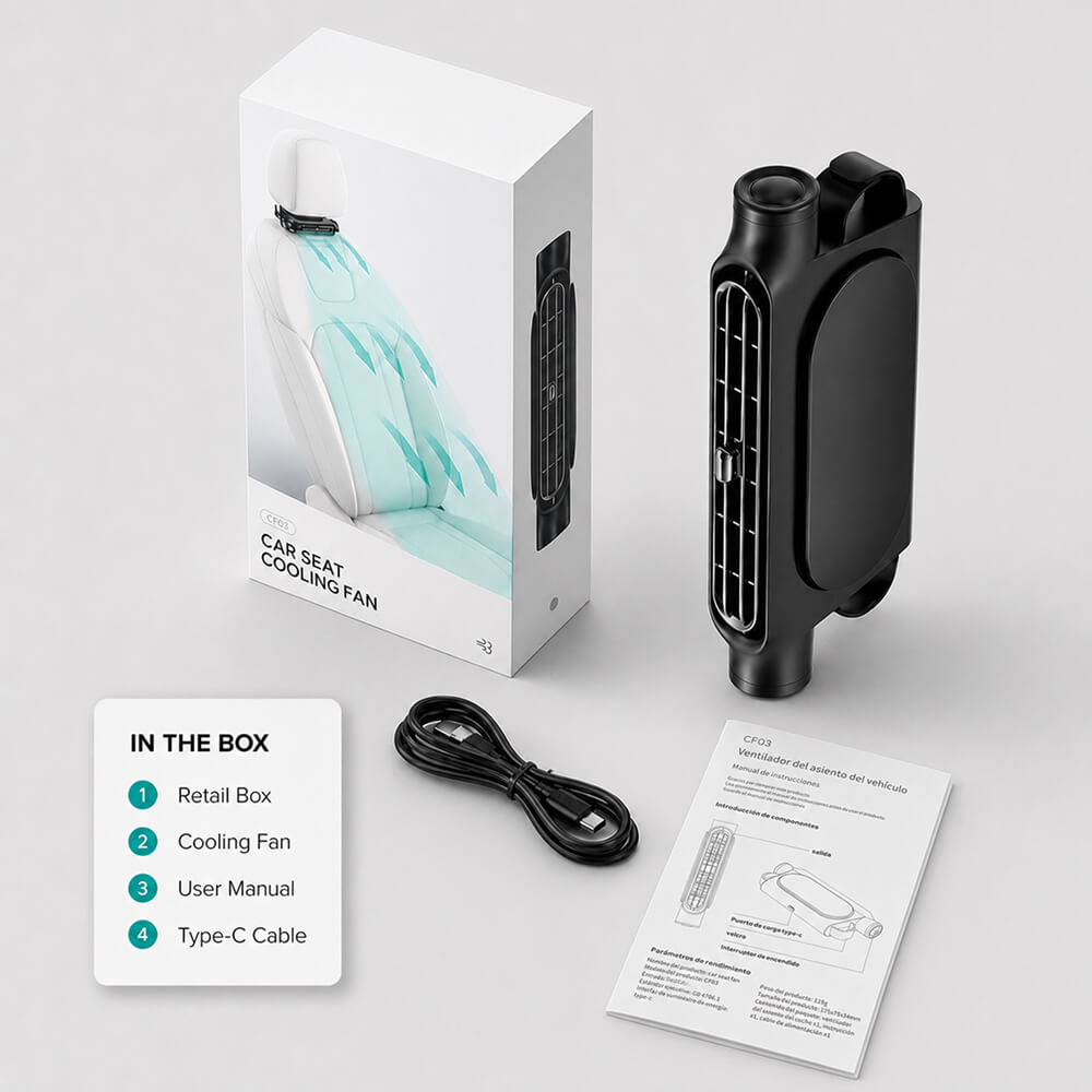 USB Car Headrest Cooling Fan