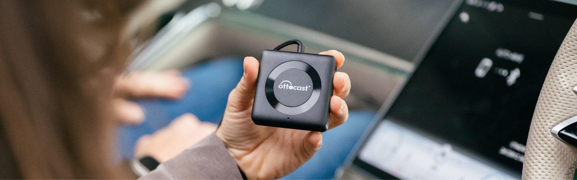 Ottocast Car TV Mate Max adapter for wireless streaming and CarPlay integration in vehicles