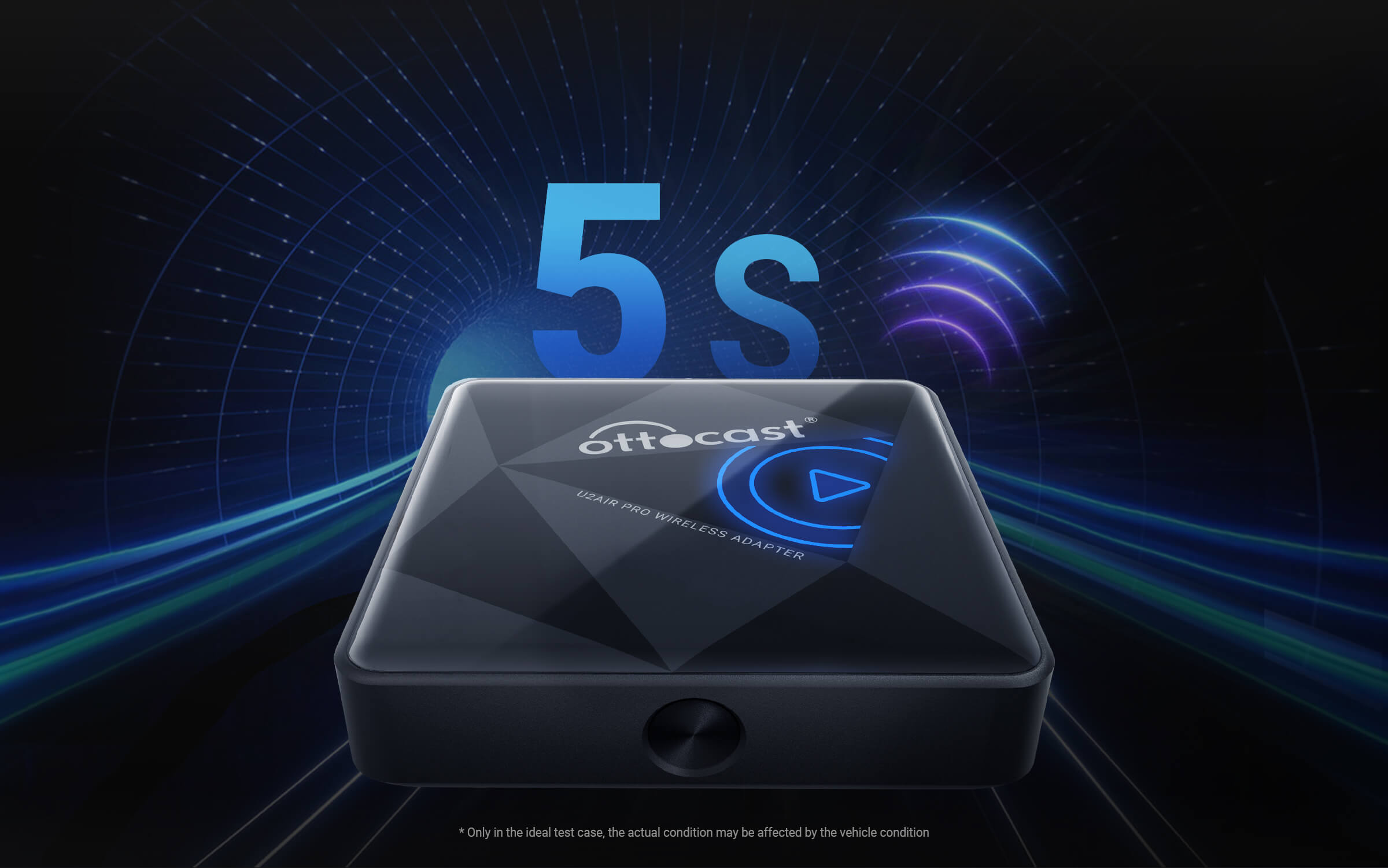 Ottocast U2Air Pro wireless CarPlay adapter fast 5s connection for seamless Android Auto and iPhone integration
