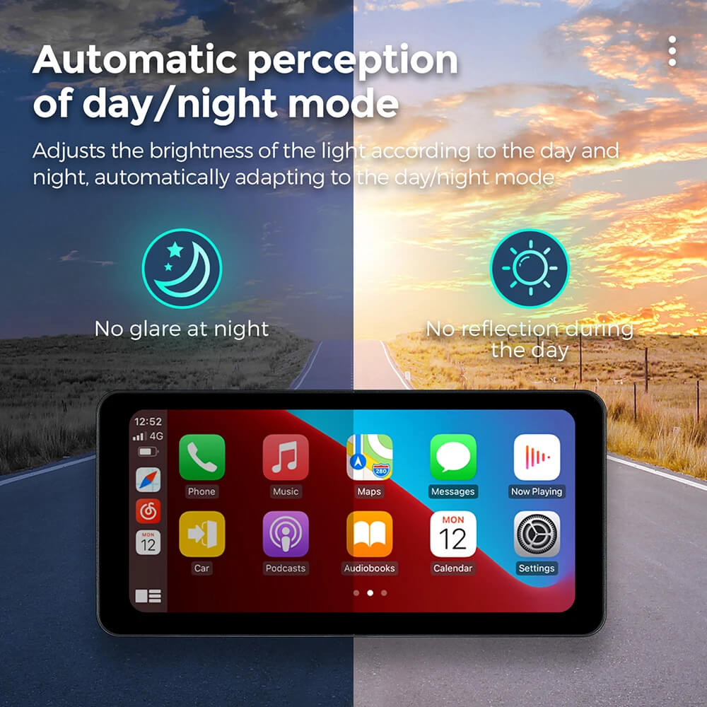 कारप्ले लाइट C5 अल्ट्रा मोटरसाइकिल एंड्रॉइड 12 जीपीएस डिस्प्ले स्क्रीन डिविआर कैमरा के साथ