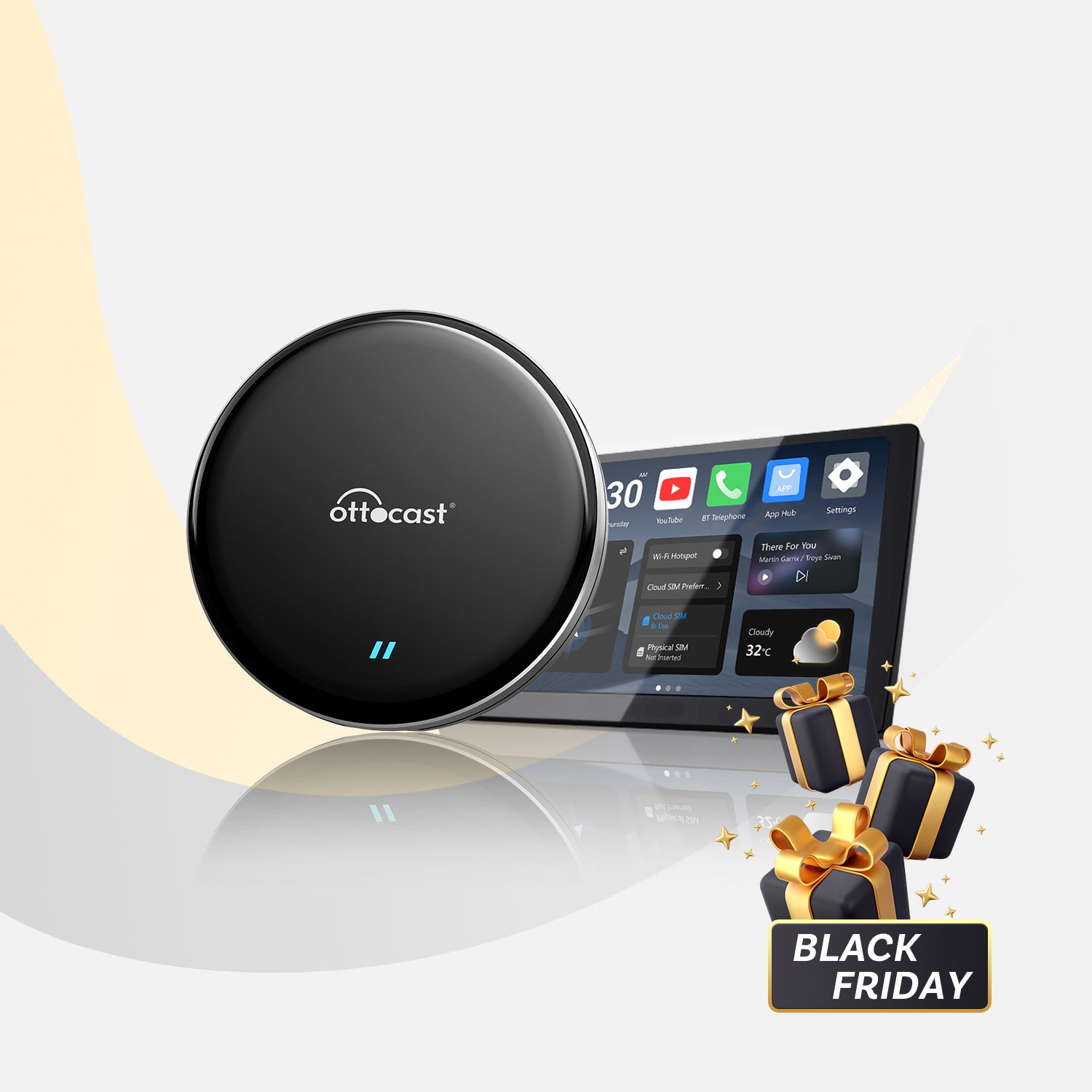 OttoAibox P3 Lite Wireless CarPlay Android Smart Media Box