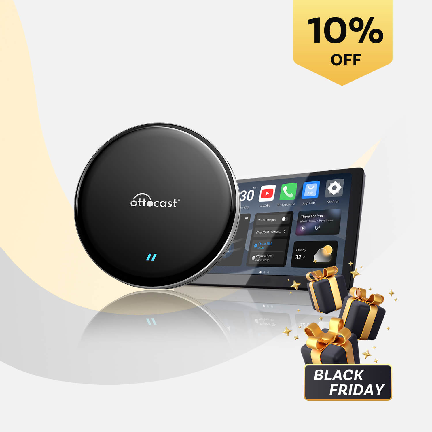 OttoAibox P3 Lite Wireless CarPlay Android Smart Media Box