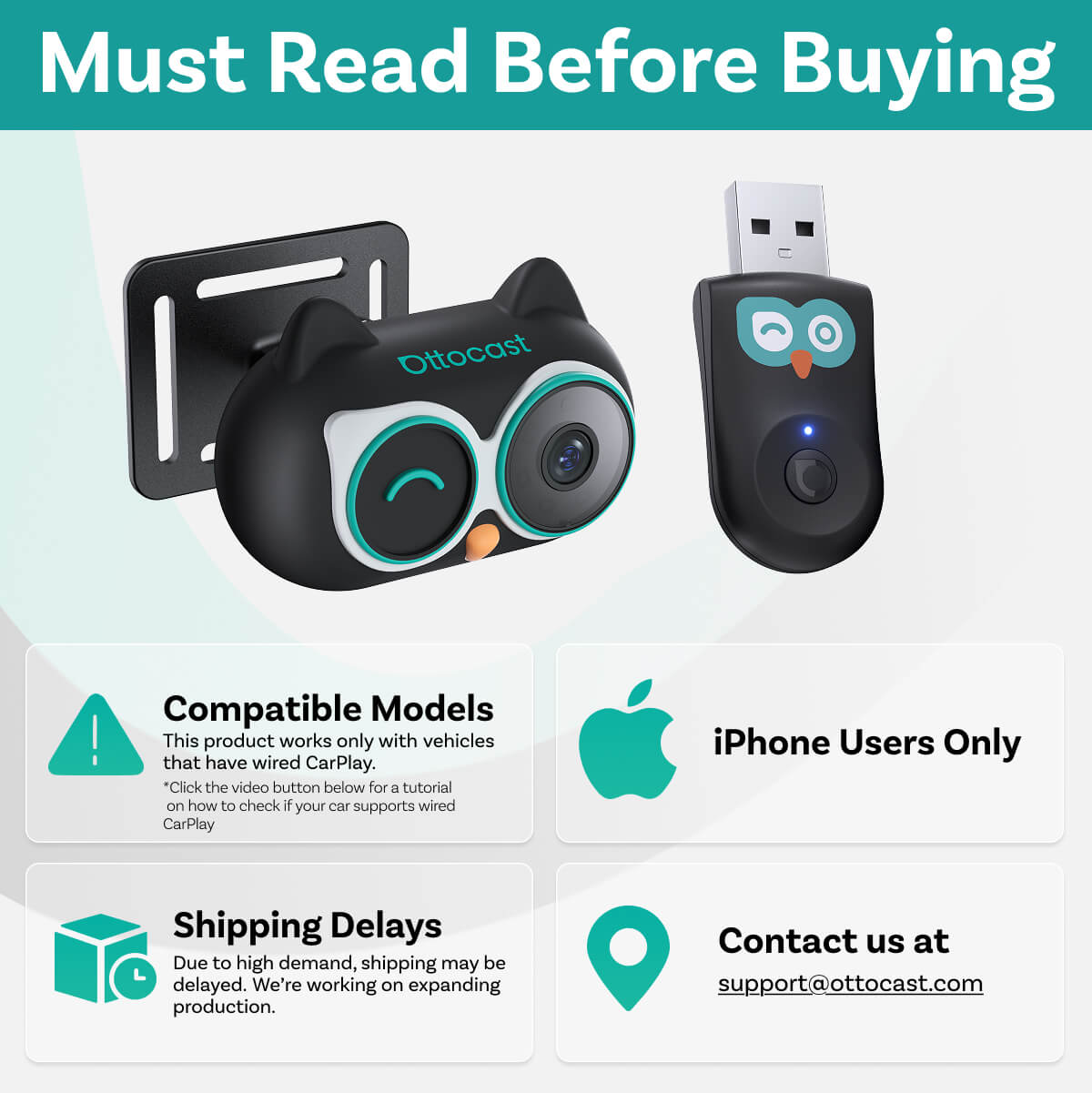 Adaptador inalámbrico CarPlay para coche Cabin Care