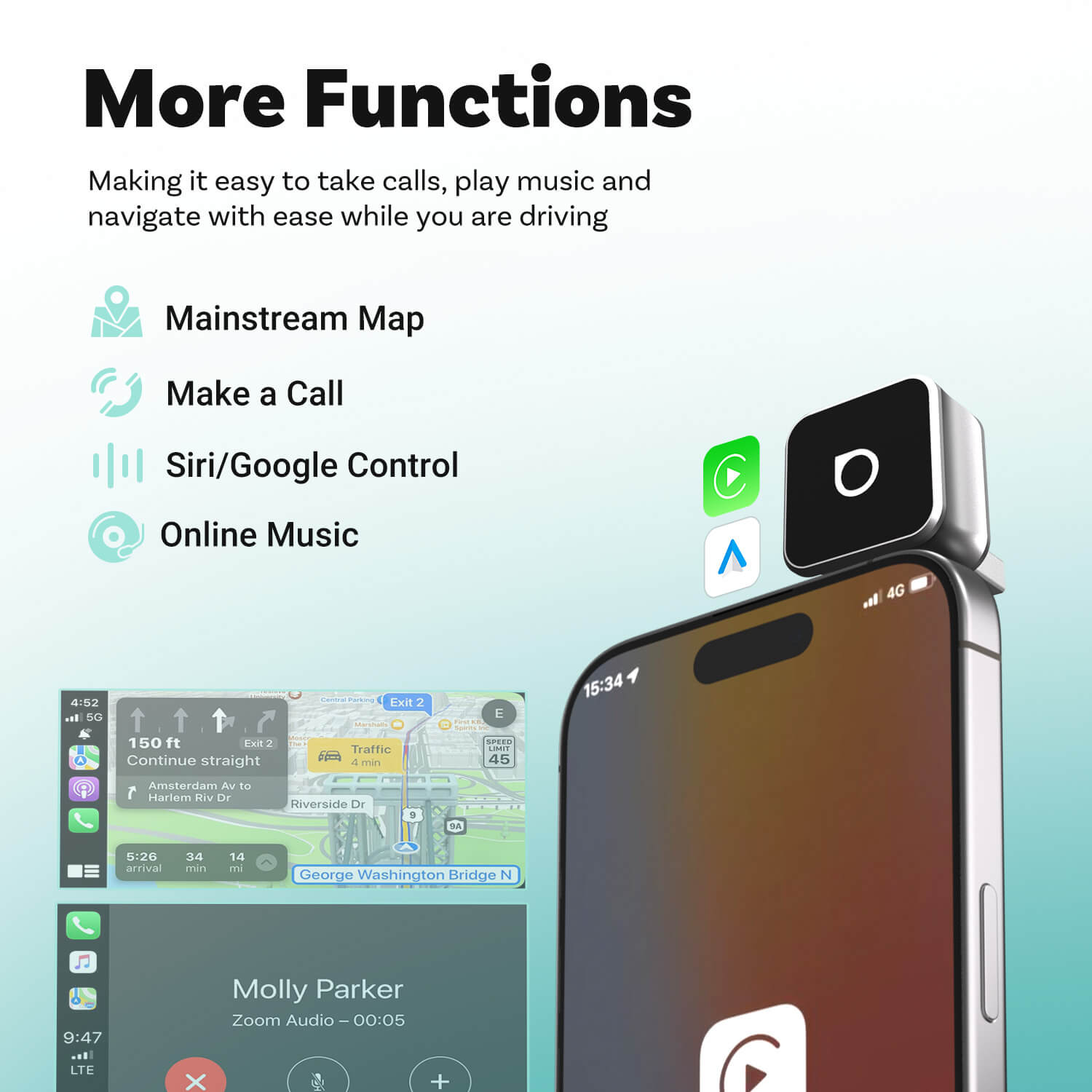 Ottocast Mini Cube 3.0 Wireless CarPlay/Android Auto Adapter