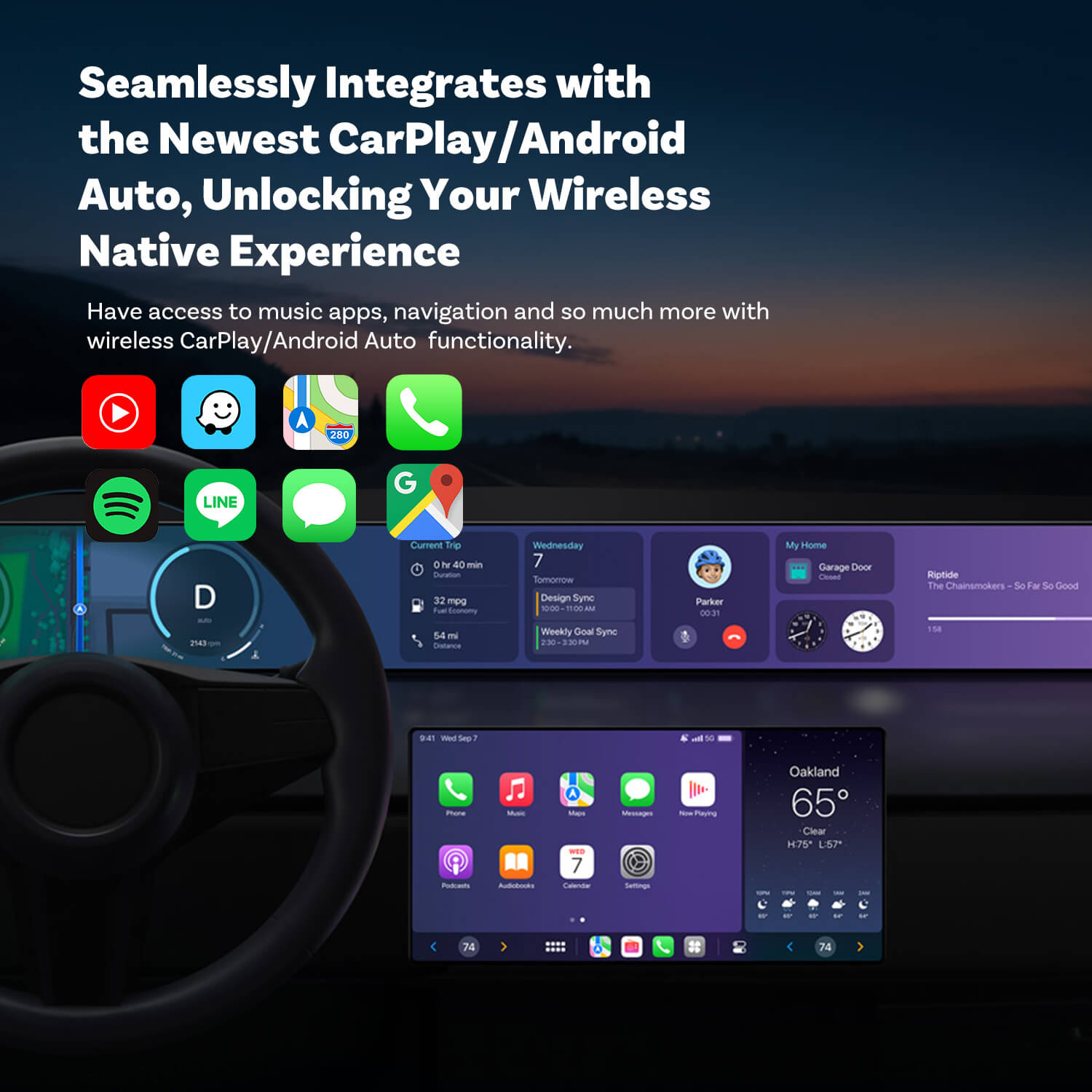 (EXCLUSIVE PRICE)-2-in-1 Mini Wireless CarPlay/Android Auto Adapter