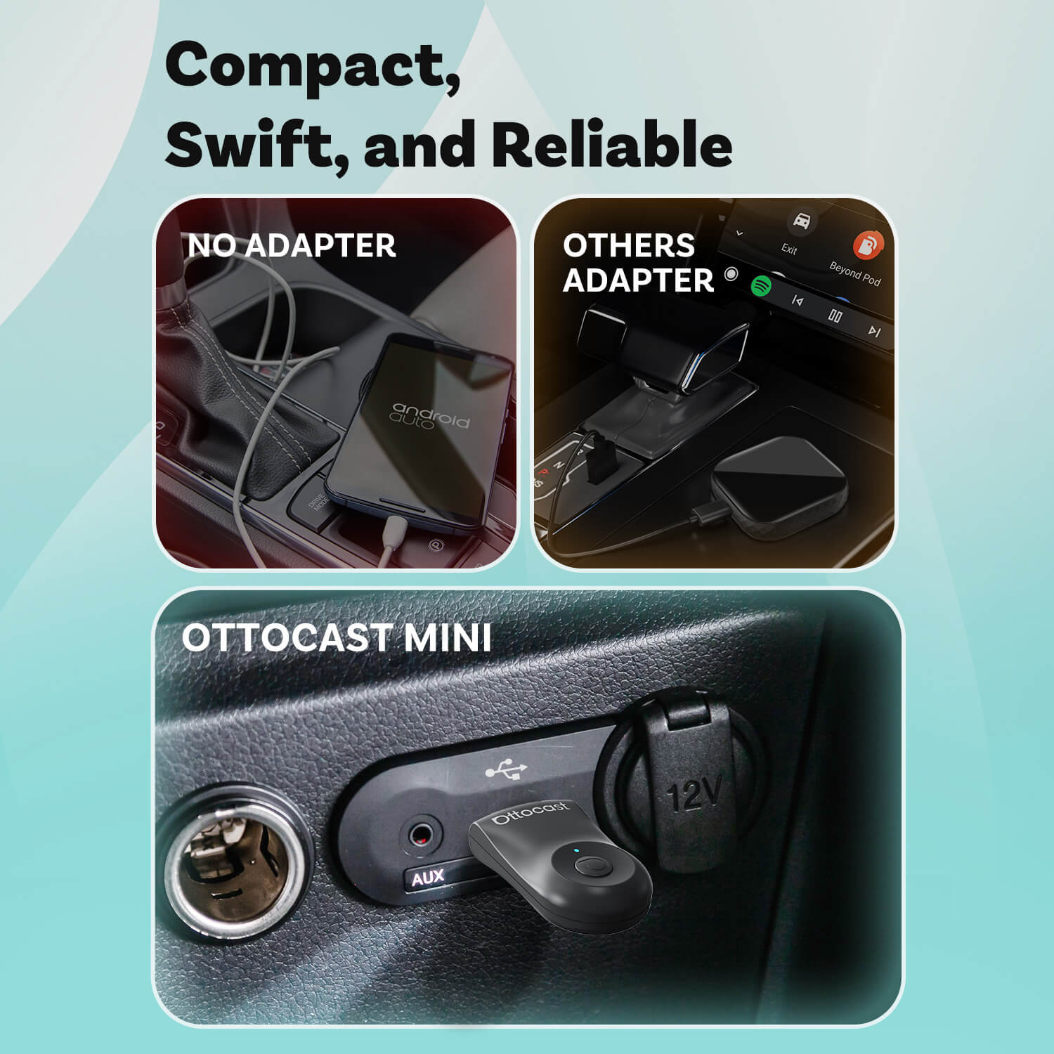 (EXCLUSIVE PRICE)-2-in-1 Mini Wireless CarPlay/Android Auto Adapter