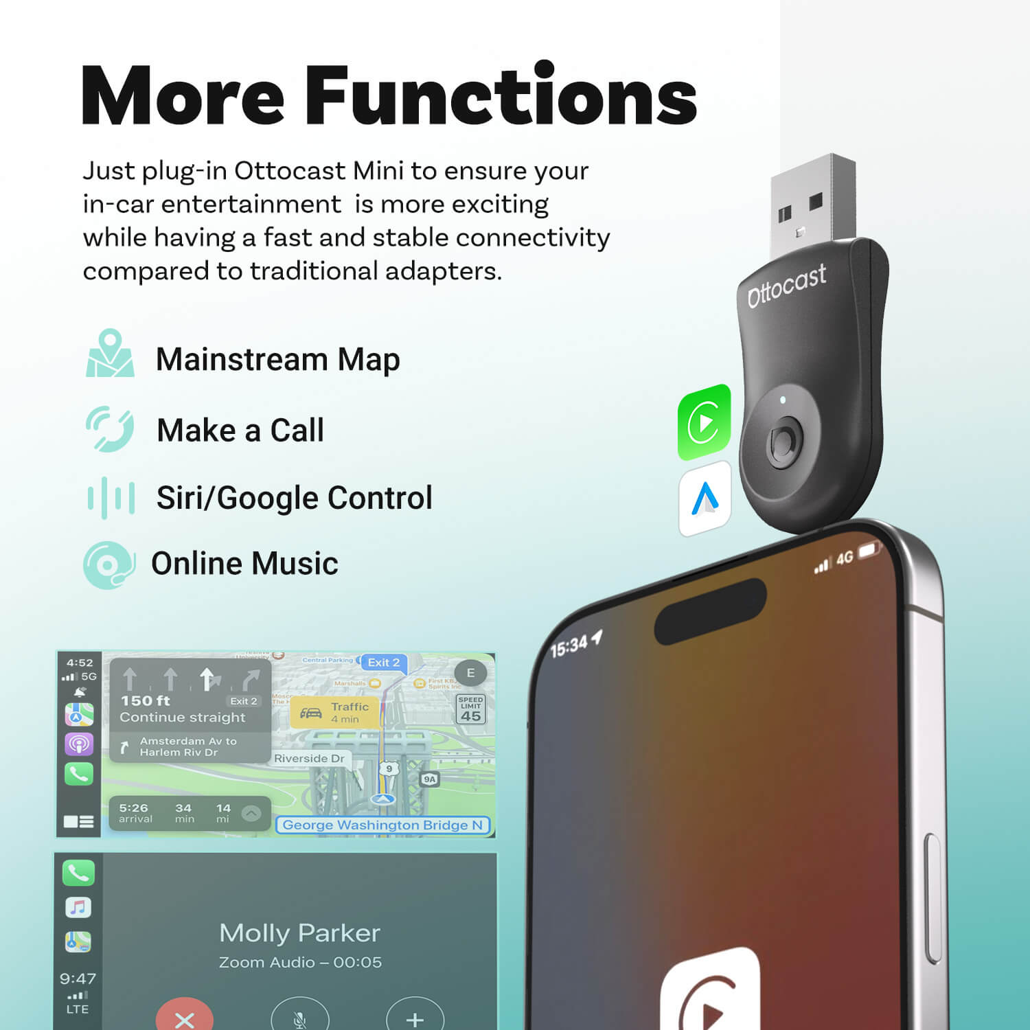 (EXCLUSIVE PRICE)-2-in-1 Mini Wireless CarPlay/Android Auto Adapter