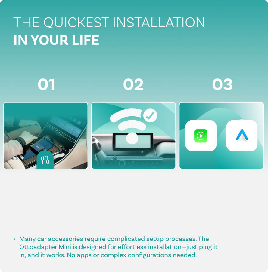 Wireless CarPlay adapter with effortless plug-and-play installation for seamless in-car connectivity