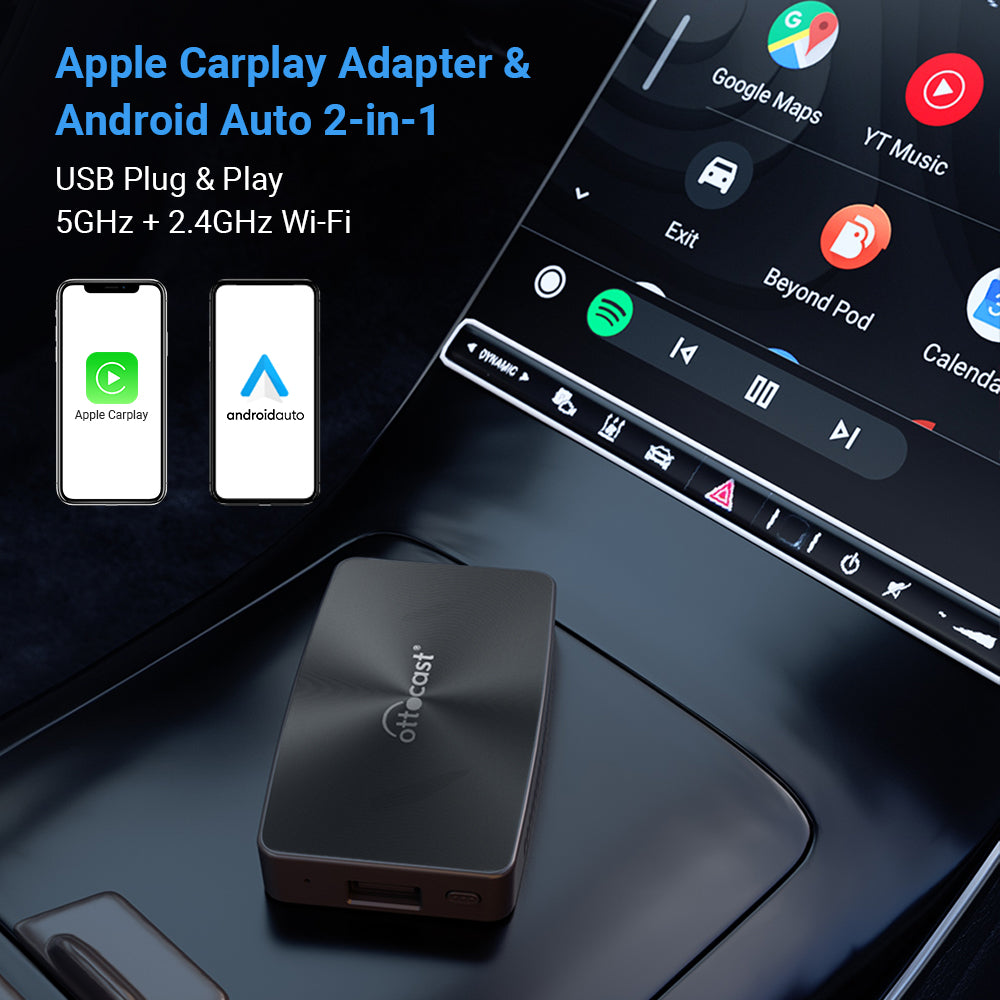 OTTOCAST U2 X PRO Wireless CarPlay Android Auto Adapter 2 in1 Carplay Smart  Box Plug Play Multimedia Player for Toyota KIA - sdsarabia
