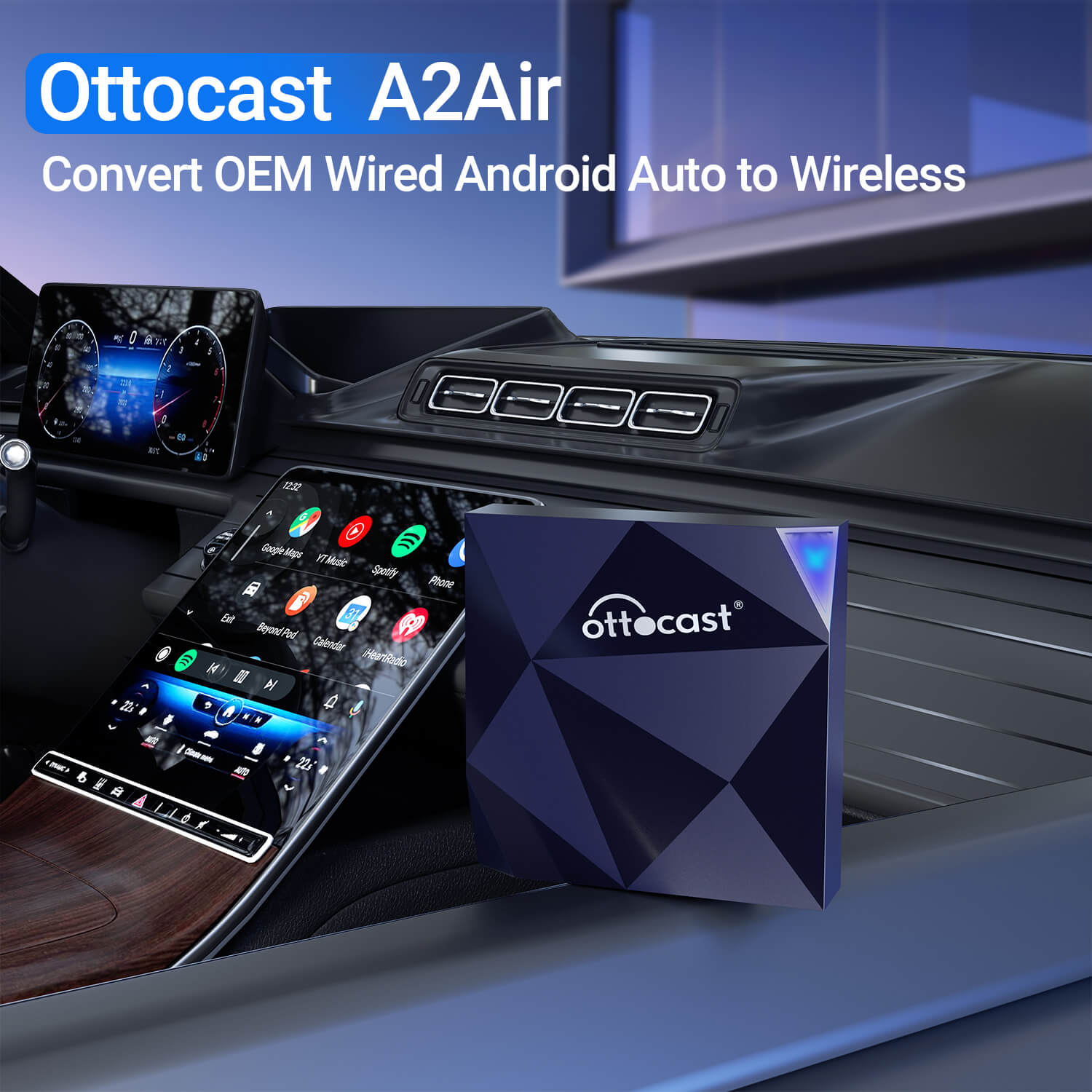 OTTOCAST Wireless Android Auto Adapter A2Air Pro, 2023 Upgrade Wireless Car  Adapter for Android Auto, Converts Wired Android Auto to Wireless, Easy  Setup Direct Plug-in USB Adapter, No Delay in Dubai 