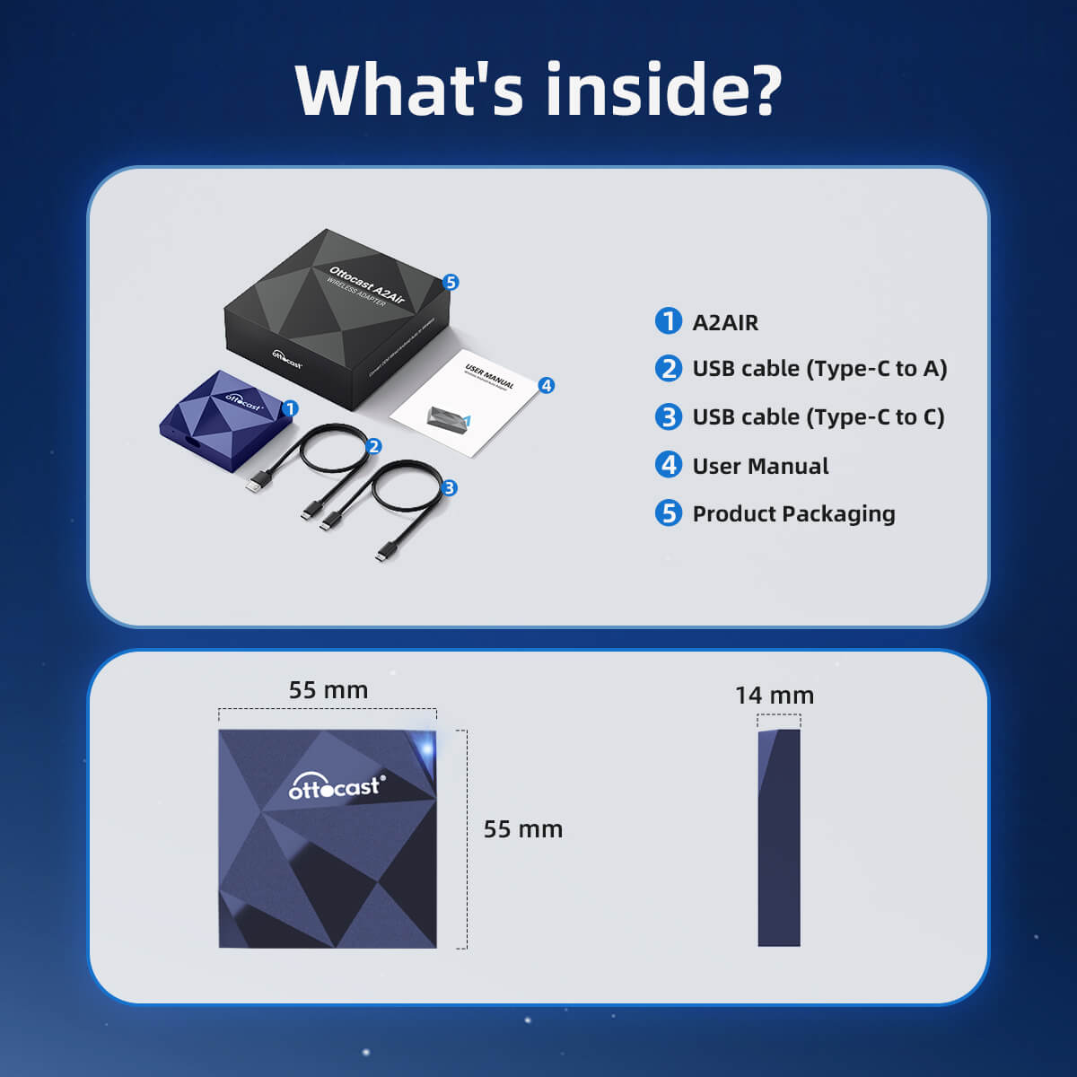 A2air android auto wireless adapter ottocast ottocast