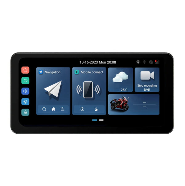 CarPlay Lite C5 Ultra Motorcycle Android 12 GPS Display Screen With DVR Camera