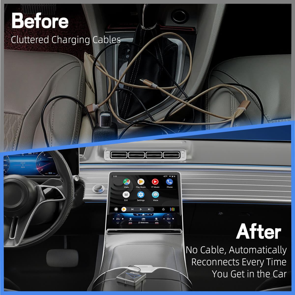 (Heute Sonderangebot 26% RABATT)) A2Air Pro Kabelloser Android Auto Adapter