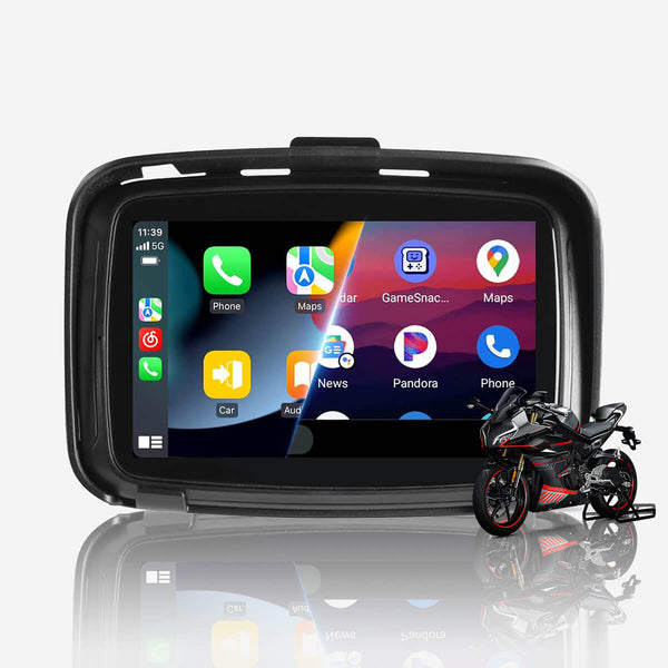 CarPlay Lite C5 motocicleta GPS sem fio Carplay/Android Auto tela à prova d'água
