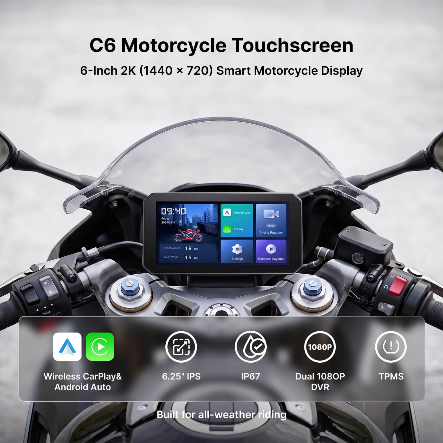 C6 Motorcycle Touchscreen