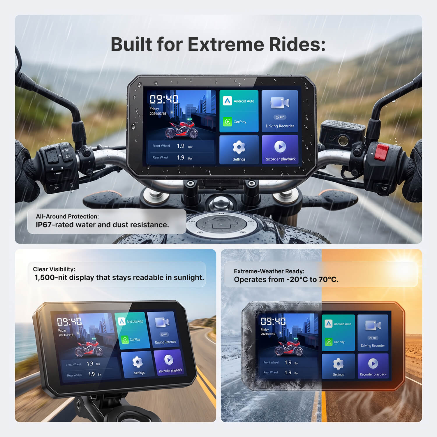 C6 Motorcycle Touchscreen