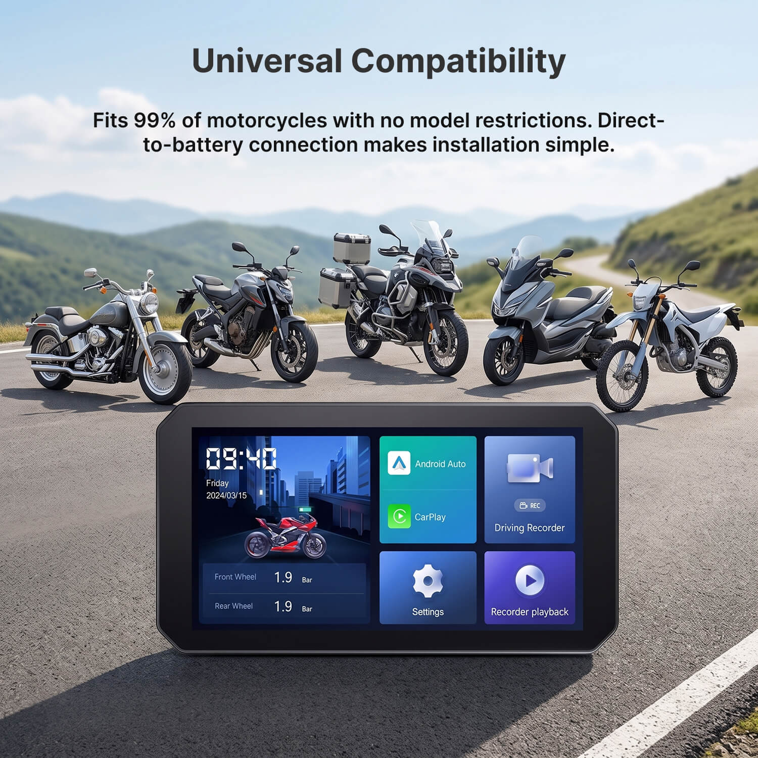 C6 Motorcycle Touchscreen
