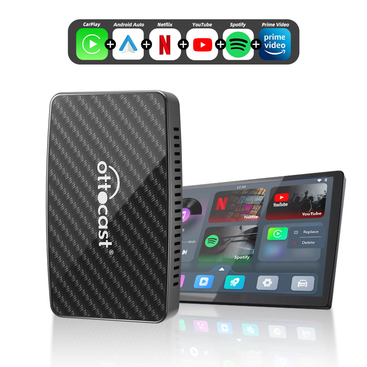OTTOCAST-YouTube (Today Special Offer 40% OFF) Play2Video Pro Wireless CarPlay/ Android Auto Adapter With YouTube & Netflix