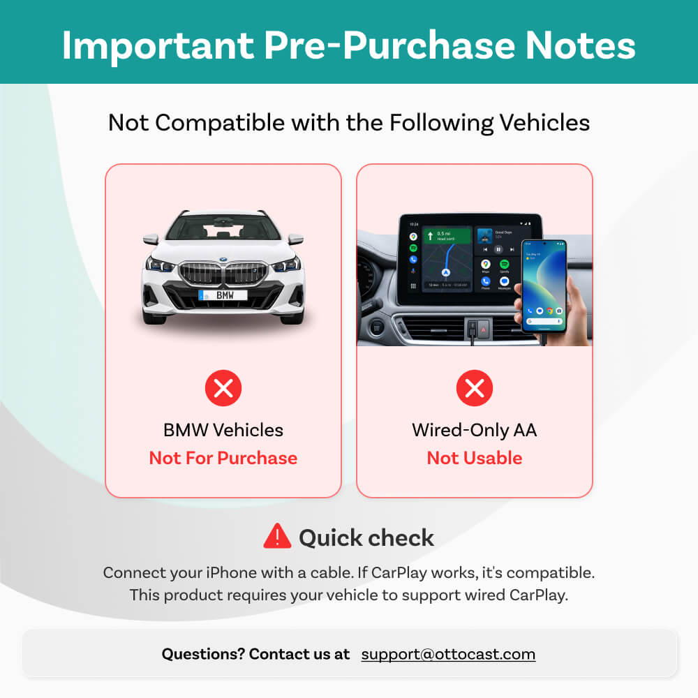 Ottocast Play2Video Pro Wireless CarPlay Android Auto Adapter