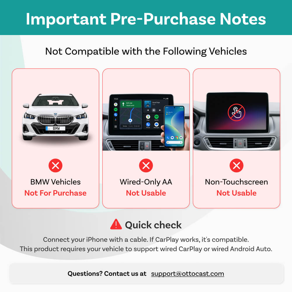 OttoSafe Cam 2-in-1 Dash Cam & Wireless CarPlay Adapter
