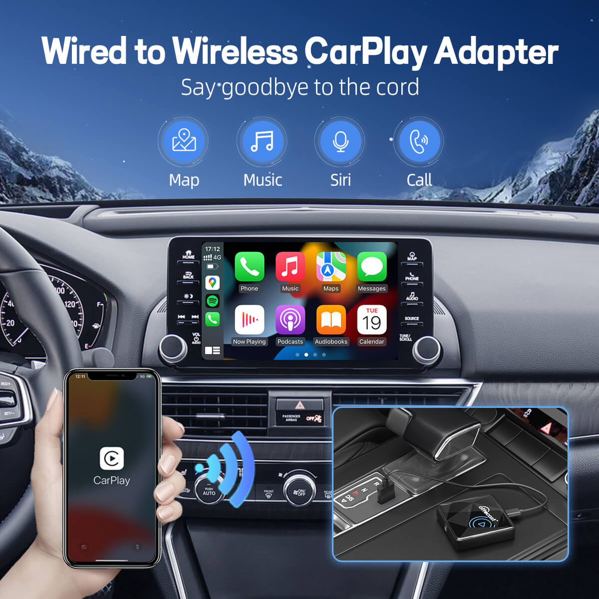 U2 AIR Pro trådlös CarPlay-adapter