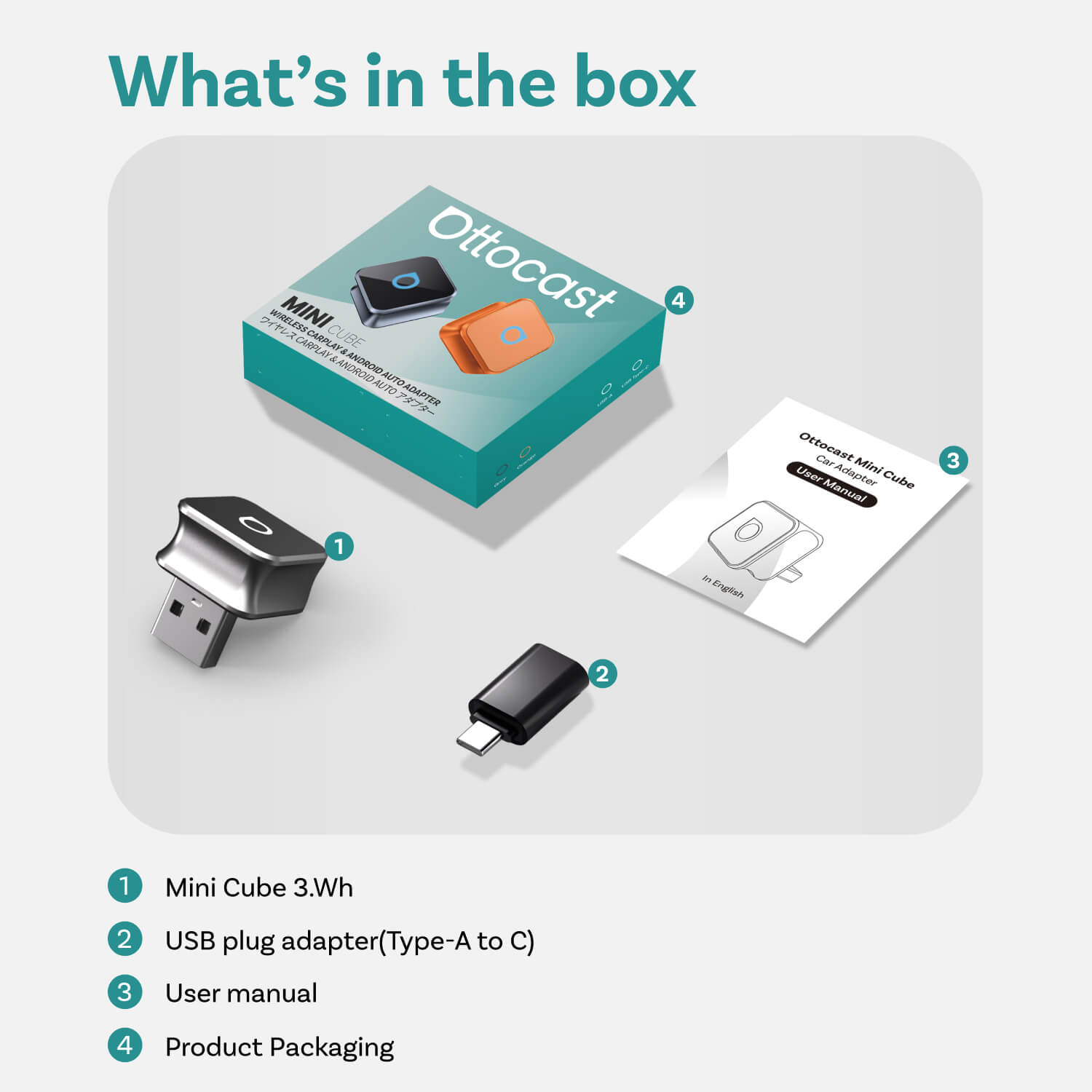 Ottocast Mini Cube 3.0 Auto Reconnection FOTA Wireless Dongle