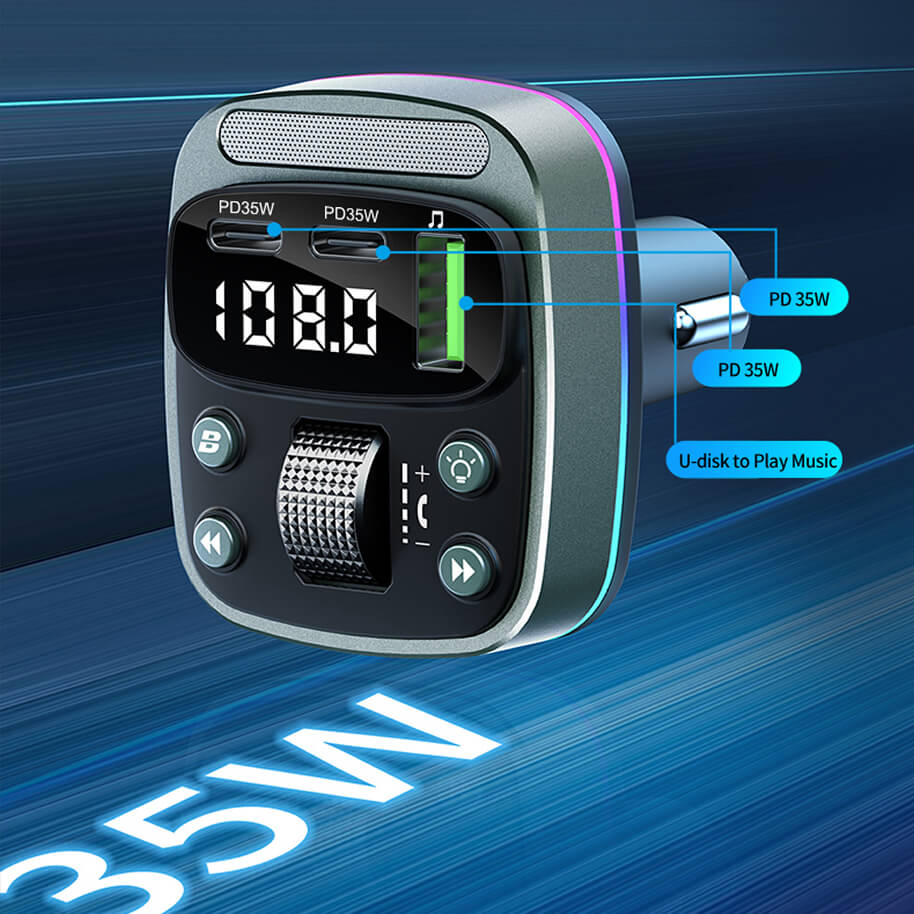 cigarette charger bluetooth Rexing FM3 FM Transmitter Car w/Bluetooth 5.0 deep bass sound at the touch of a button Energizer 12V Bluetooth FM Transmitter