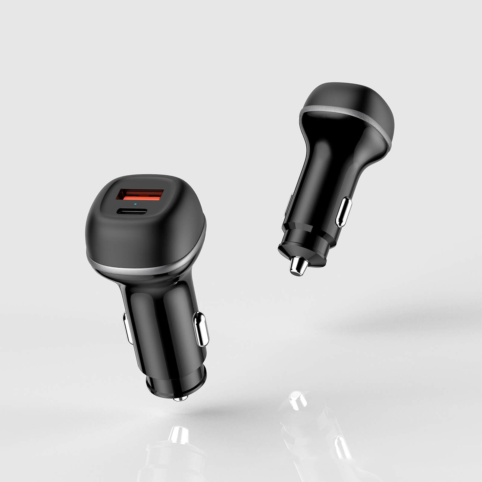 Snabbladdare för bil med dubbla USB-C och USB-A