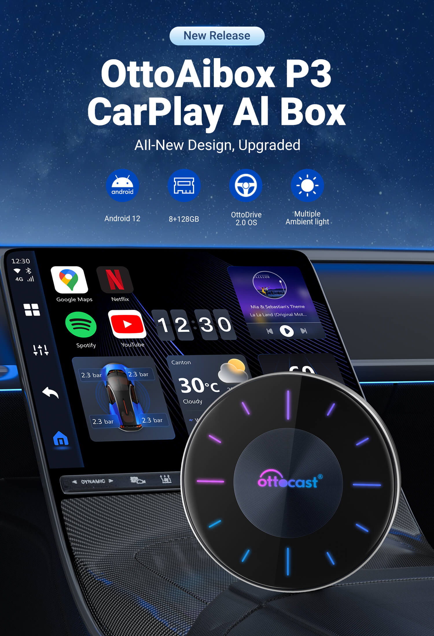 Adaptateur de musique Bluetooth Tech pour voiture, AUX-in Audio