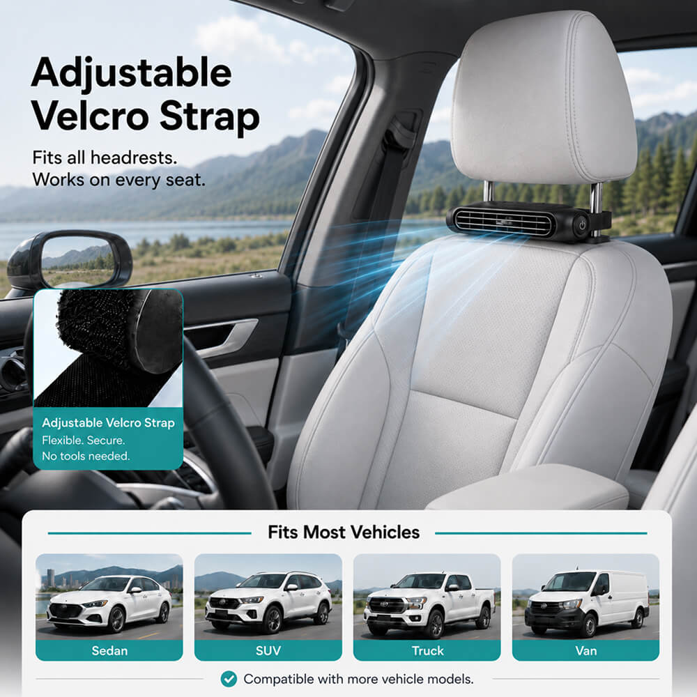 USB Car Headrest Cooling Fan