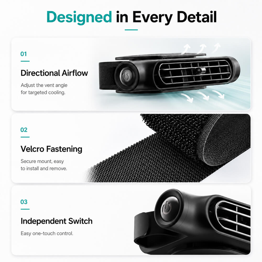 USB Car Headrest Cooling Fan