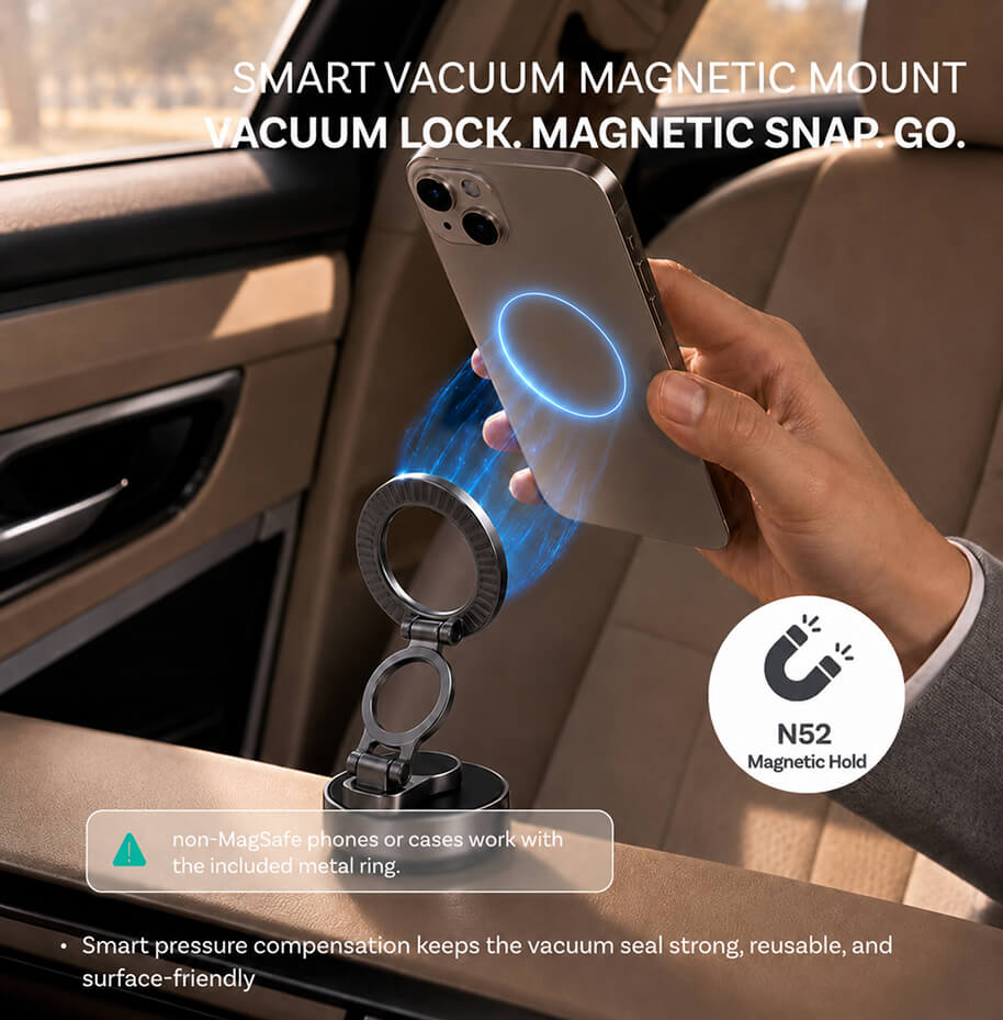 Vacuum Magnetic Phone Mount