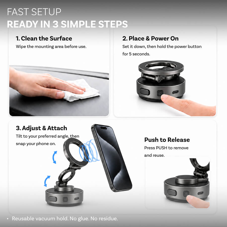 Vacuum Magnetic Phone Mount