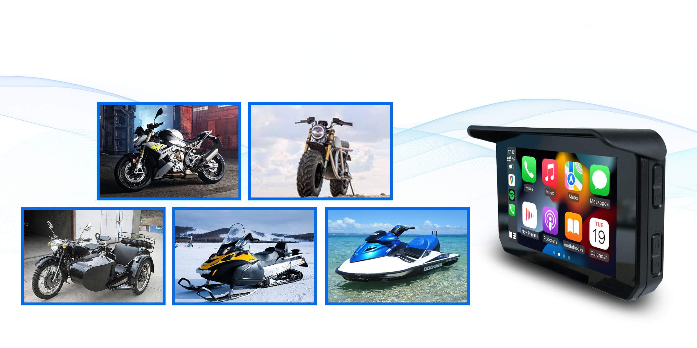 Ottocast バイクスクリーン CarPlay Lite C5 SE CarPlay Lite C5 SE Portable Motorcycle GPS Wireless CarPlay