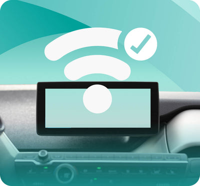 <h4>Car screen displays wireless connection</h4>