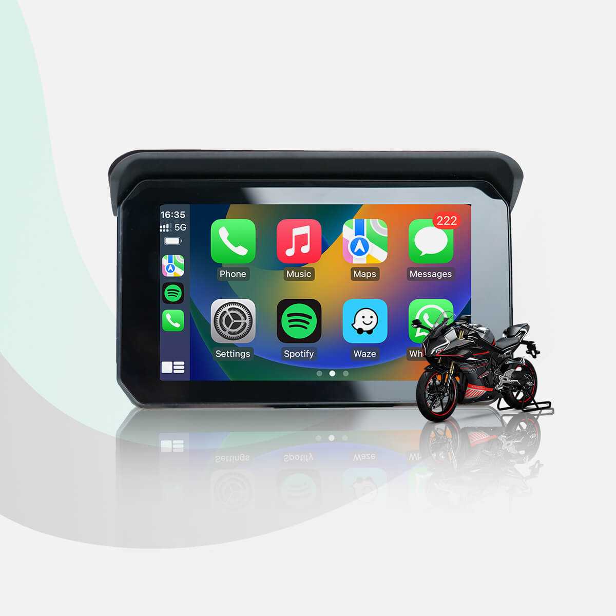 CarPlay Lite C5 SE Portable Motorcycle GPS Wireless CarPlay/Android Auto Screen