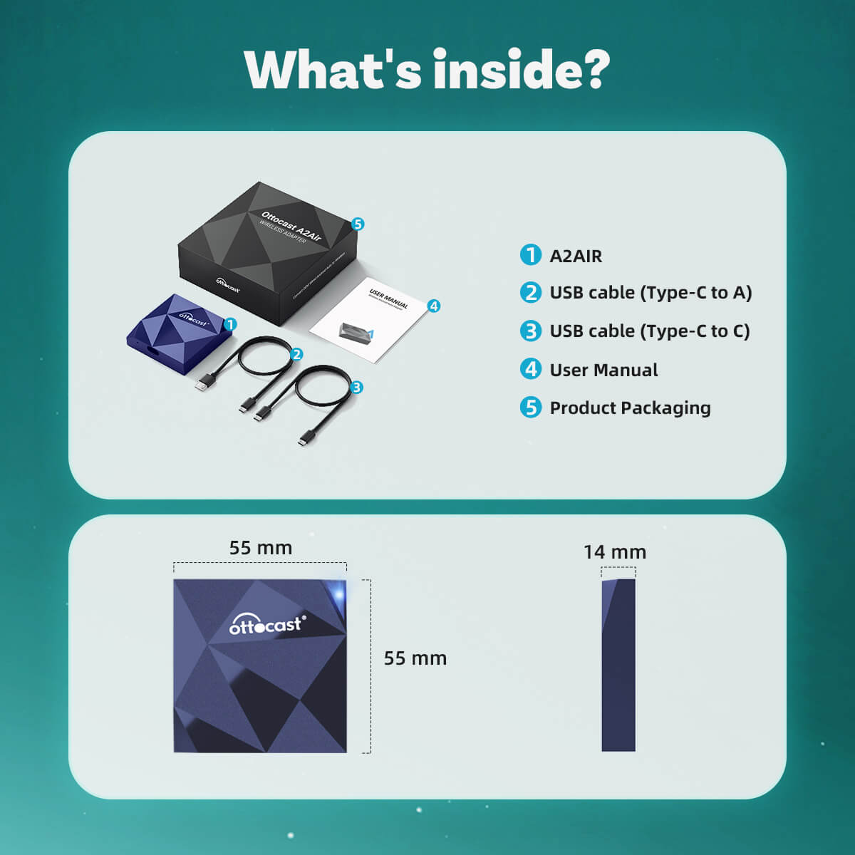 A2Air Android Auto kabelloser NFC-Adapter