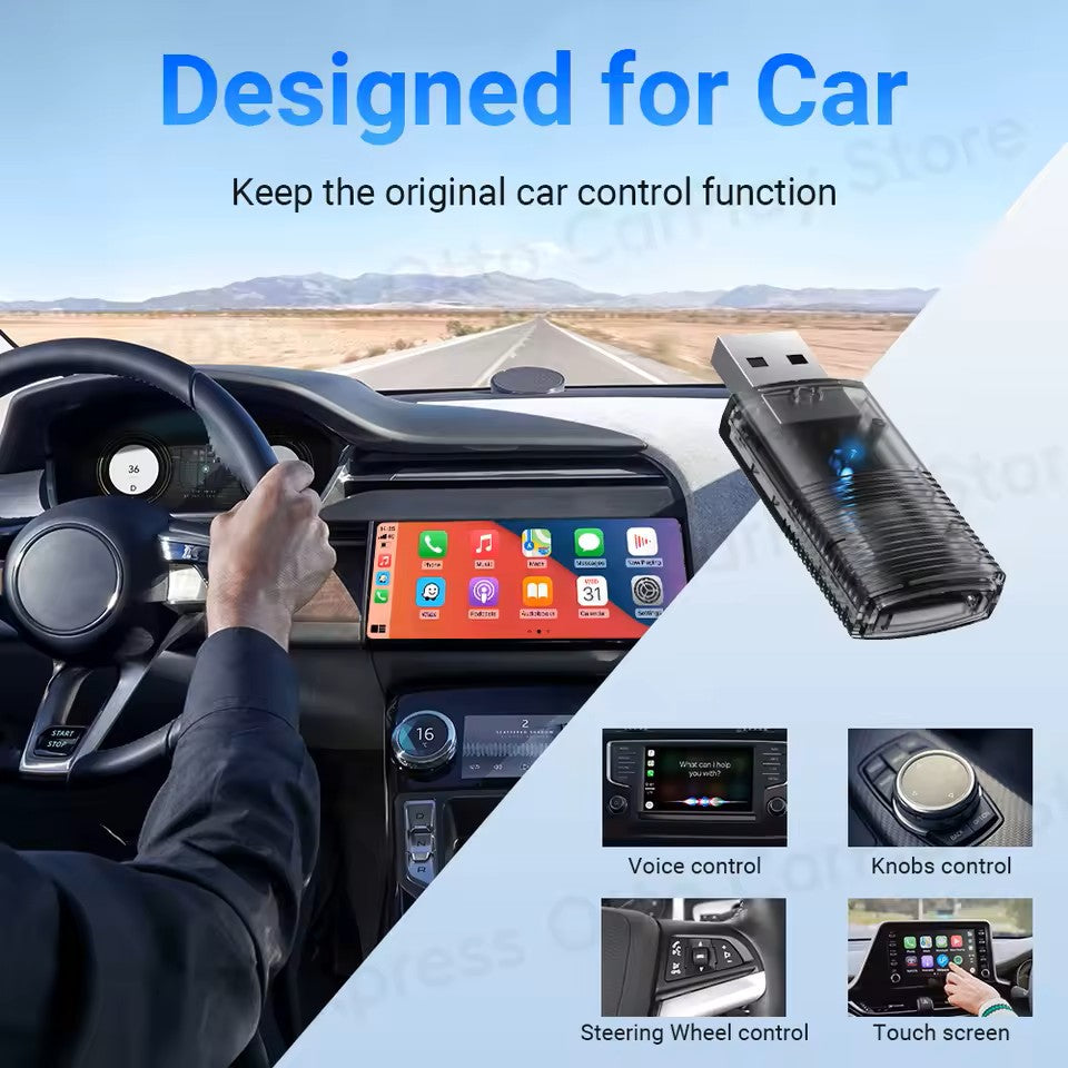 2-in-1 Mini Wireless CarPlay/Android Auto Adapter