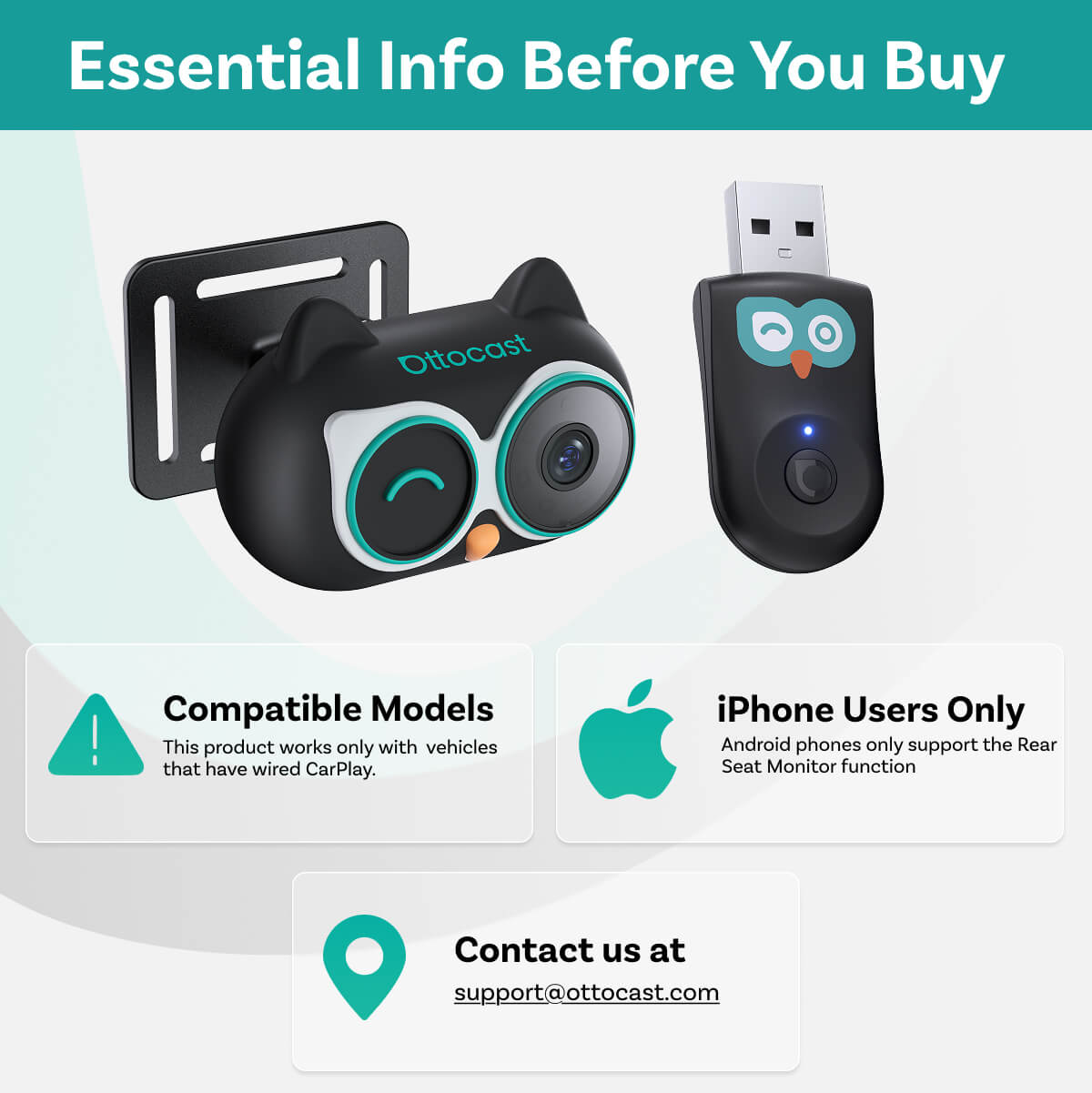 Adaptador inalámbrico Cabin Care para CarPlay