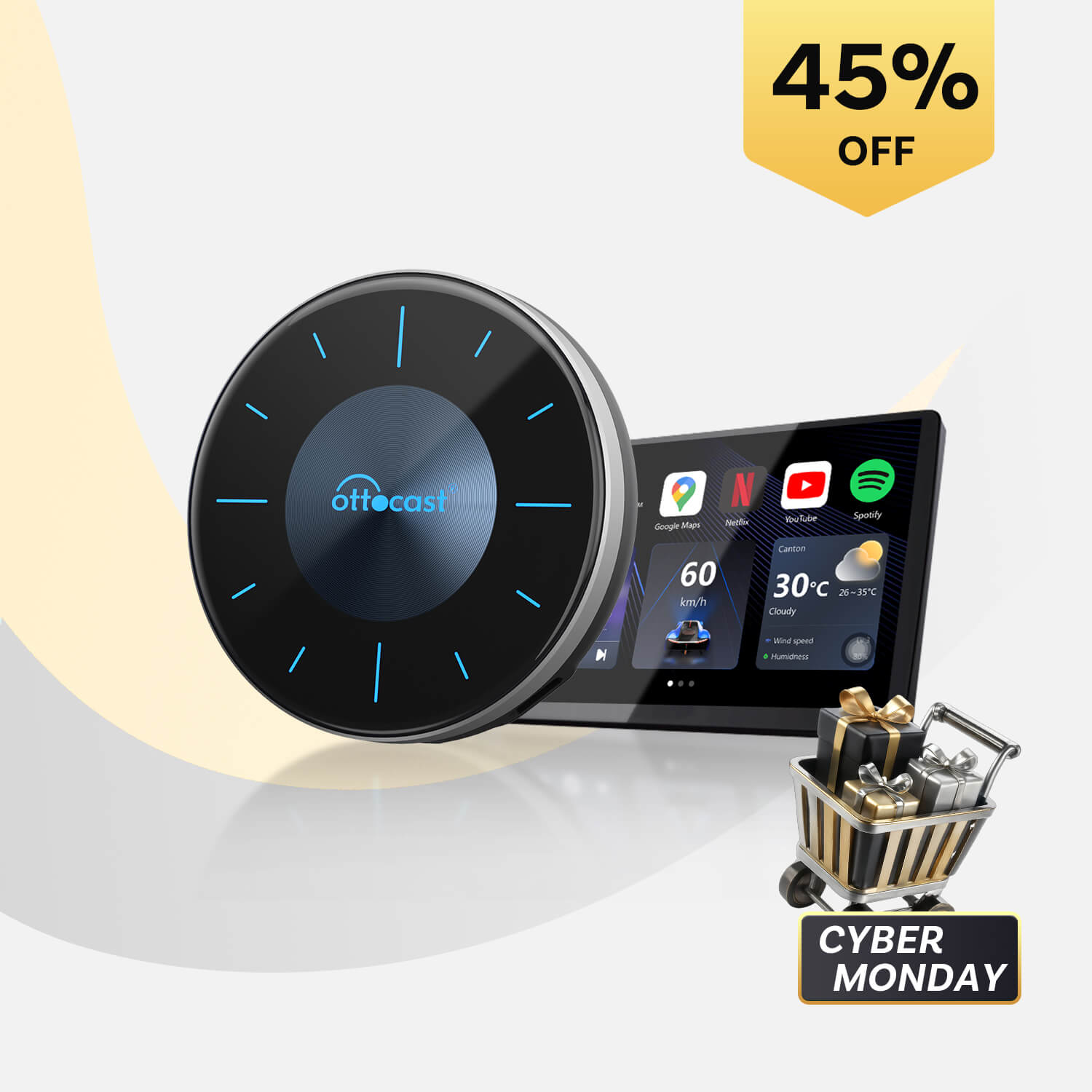 OttoAibox P3 Android12 CarPlay AI Box HDMI CloudSIM