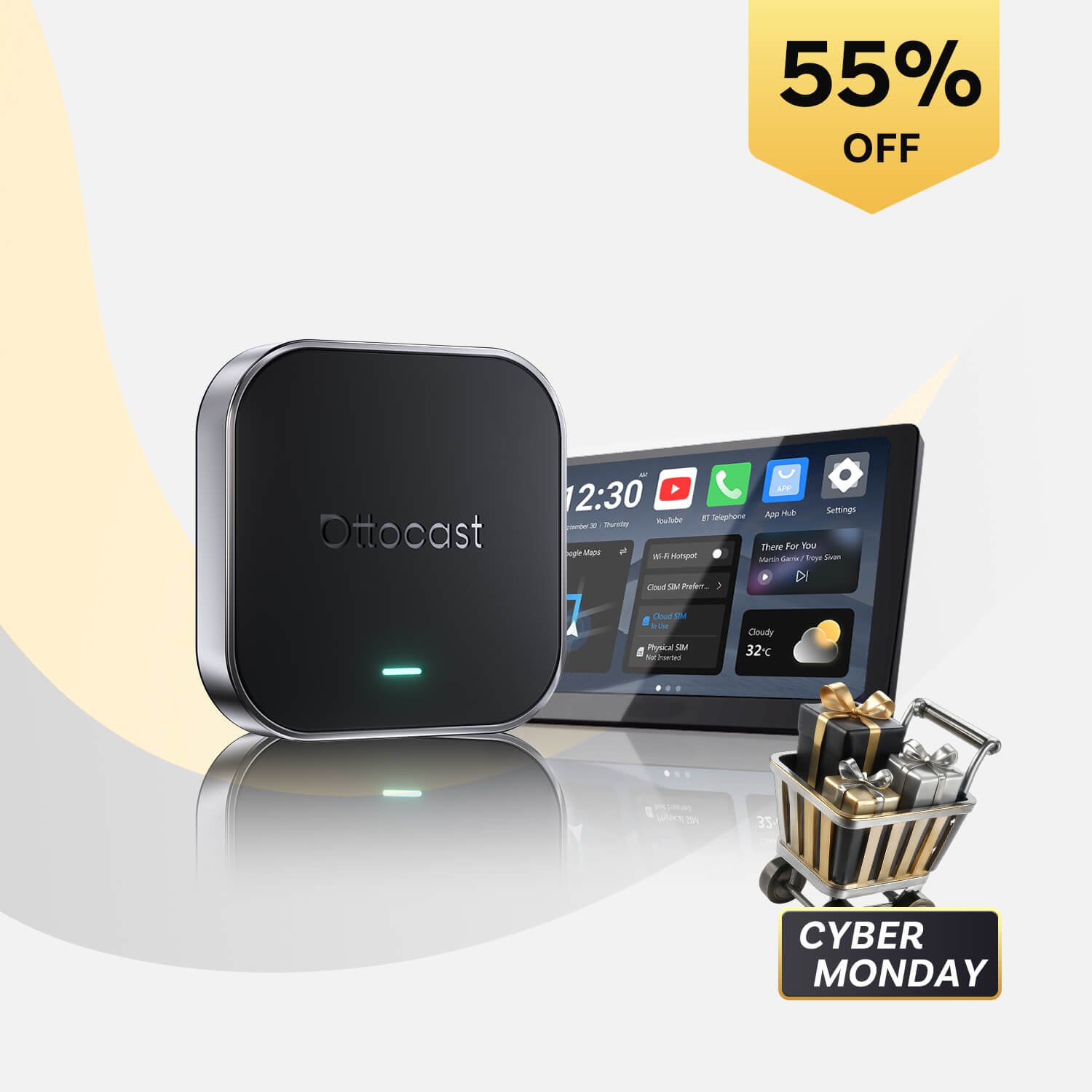 OttoAibox P3 Android12 CarPlay AI Box HDMI CloudSIM