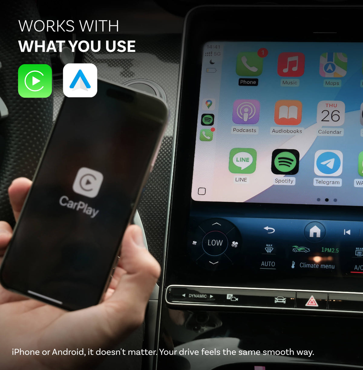 Ottocast Mini Pico Wireless CarPlay Android Auto Adapter Ultra Small