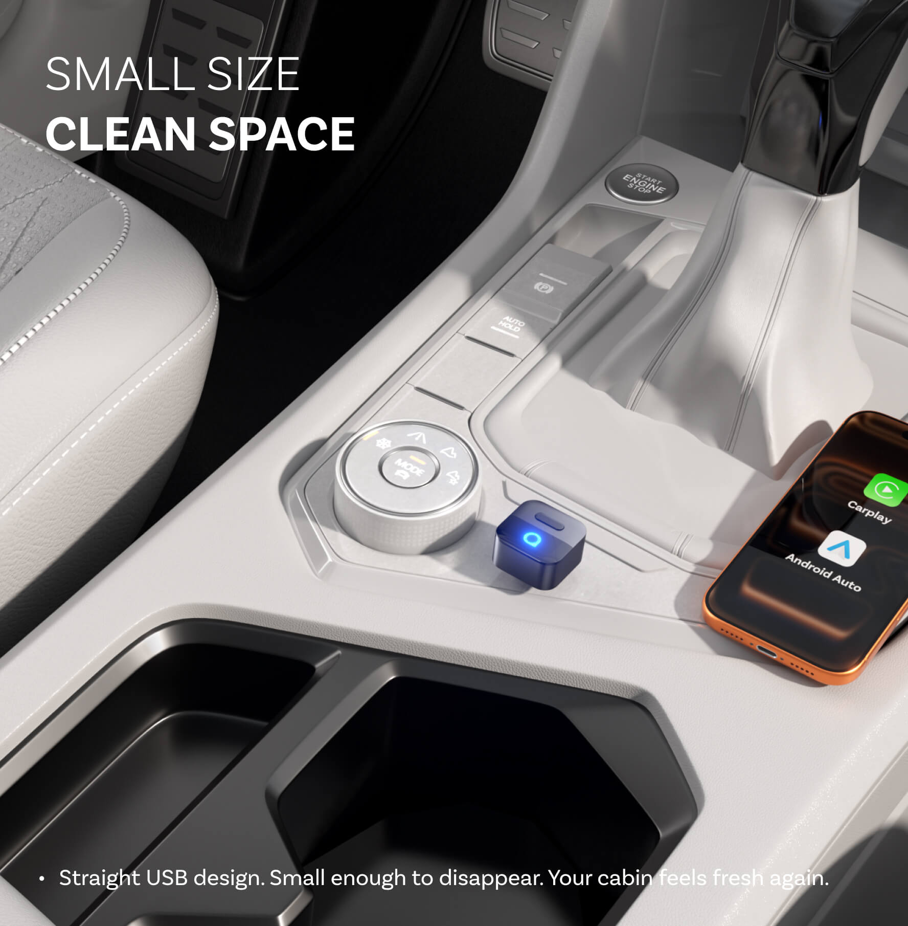 Ottocast Mini Pico Wireless CarPlay Android Auto Adapter Ultra Small